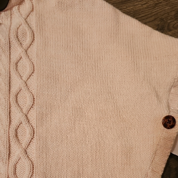 Pink Cable Knit Poncho - Picture 3 of 7